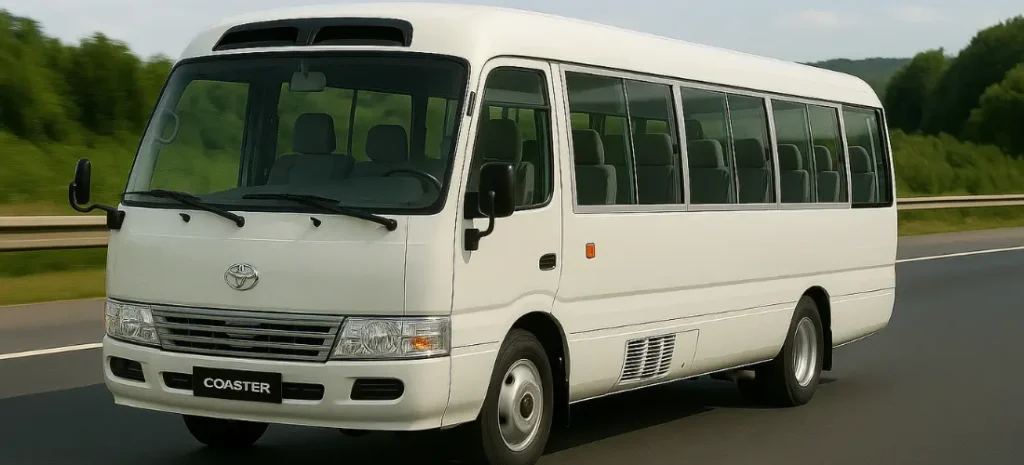 Toyota Coaster for rent in Islamabad with driver – Babar Rent a Car