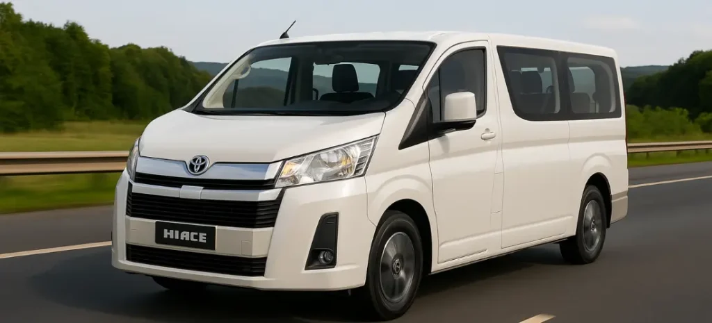 Toyota Hiace for rent in Islamabad – perfect for group tours, events, and airport transfers.